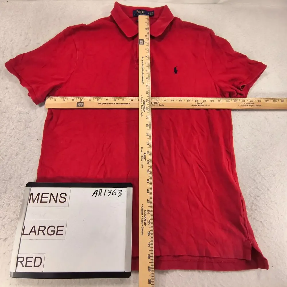Polo Ralph Lauren Classic Fit Casual Collared Polo Shirt Mens Size Large L Red